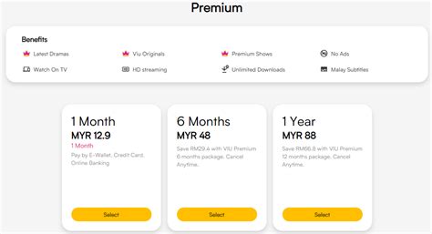Viu Premium Streaming Plans.